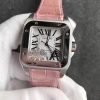 Swiss Made Cartier Santos 100 33mm SS White Dial Pink Leather Strap SEIKO NH05A