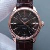 Swiss Made Rolex MK Cellini Time 50505 Black Dial RG Leather Strap A3165