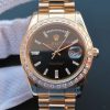 Swiss Made Rolex Noob Day-Date 218399 YG Black Dial Bracelet A3255