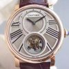 Swiss Made Cartier Rotonde De Cartier Tourbillon RG Leather Strap