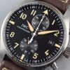 Swiss Made IWC V6 Pilot Chrono IW387808 SS Black Dial A7750