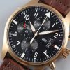 Swiss Made IWC V6 Pilot Chrono RG IW377706 Black Dial A7750