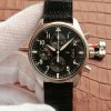 Swiss Made IWC Pilot  Chrono IW377701 Black Dial Leather Strap