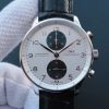 Swiss Made IWC ZF Portuguese Chrono IW371411 Black Leather Strap