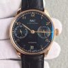 Swiss Made IWC ZF Portuguese RG IW5007 Black Dial Leather Strap A52010