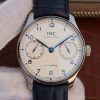 Swiss Made IWC ZF Portuguese IW500705 White Dial Blue Markers Leather Strap V3