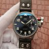 Swiss Made IWC Big Pilot Custom Made Sandblasted Case Blue Dial Leather Strap