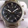 Swiss Made IWC V6 Aquatimer Chrono IW376803 Black Dial SS Bracelet A7750