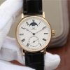 IWC Vintage IW544803 White Dial YG Black Leather Strap