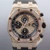 Swiss Made Audemars Piguet JF Royal Oak Offshore RG Full Paved Diamonds Leather Strap A7750