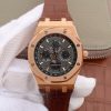 Swiss Made Audemars Piguet JF Royal Oak 41mm 26574 RG Black Dial Leather Strap A5134