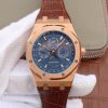 Swiss Made Audemars Piguet JF Royal Oak 41mm 26574 RG Blue Dial Leather Strap A5134