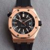 Swiss Made Audemars Piguet Noob Royal Oak Offshore Diver 15730 RG Black Dial Rubber Strap A3120