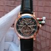 Swiss Made Audemars Piguet Jules Audemars Skeleton Tourbillon RG Dial Leather Strap