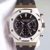 Swiss Made Audemars Piguet Royal Oak Chronograph SS Black Dial Rubber Strap A7750