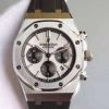 Swiss Made Audemars Piguet Royal Oak Chronograph SS White Dial Rubber Strap A7750