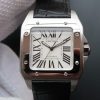 Swiss Made Cartier V6 Santos 100 W20106X8 36mm White Dial Black Leather Strap A2824