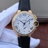 Swiss Made Cartier Ballon Bleu De Cartier Chrono YG White Dial Diamonds Bezel A8101