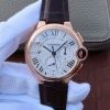 Swiss Made Cartier Ballon Bleu De Cartier Chrono RG White Dial A8101