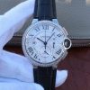 Swiss Made Cartier Ballon Bleu De Cartier Chrono SS White Dial Diamonds Bezel A8101