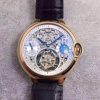 Swiss Made Cartier Ballon Bleu Skeleton Tourbillon RG White Dial