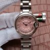 Swiss Made Cartier Ballon Bleu 33mm SS Pink Textured Dial SS Bracelet SEIKO NH05A