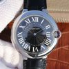 Swiss Made Cartier TWF Ballon Bleu 46mm Black Textured Dial Leather Strap MIYOTA9015