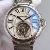 Swiss Made Cartier Ballon Bleu Tourbillon 46MM White Dial SS Bracelet