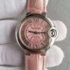 Swiss Made Swiss Made Cartier V6F Ballon Bleu 33mm Pink Dial Pink Leather Strap SEIKO NH05A