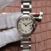 Swiss Made Cartier Ballon Bleu Ladies 28mm SS White Dial SS Bracelet Ronda Quartz