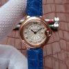 Swiss Made Cartier Ballon Bleu 28mm Ladies RG White Dial Diamonds Markers Ronda Quartz