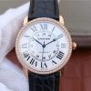 Swiss Made Cartier Ronde De Cartier RG White Dial Diamonds Bezel Croco Strap A2892