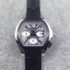 Swiss Made Cartier Roadster SS Black Dial Black Rubber Strap A7750