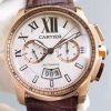 Swiss Made Cartier JF Cartier Calibre de Cartier RG Chronograph White Dial Miyota 9100