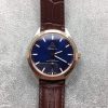 Swiss Made Omega Globemaster Master Chronometer Blue Dial RG Bezel Leather Strap A8900