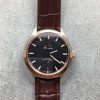 Swiss Made Omega Globemaster Master Chronometer Black Dial RG Bezel Leather Strap A8900