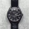 Swiss Made Omega Globemaster Master DLC Black Dial Leather Strap A8900