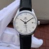 Swiss Made Omega V6 De Ville 41mm SS White Dial Black Leather Strap A8500