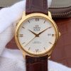 Swiss Made Omega MKF De Ville 37mm YG White Dial YG Markers Leather Strap A2892