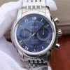 Swiss Made Omega OMF De Ville Chronograph 42mm Blue Dial SS Bracelet A9300