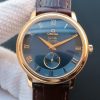 Swiss Made Omega MKF De Ville 39mm RG Co-Axial Blue Dial Brown Leather A2202