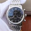 Swiss Made Omega OMF De Ville Chronograph 42mm Black Dial SS Bracelet A9300