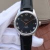 Swiss Made Omega V6 De Ville 41mm SS Black Dial Black Leather Strap A8500