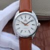 Swiss Made Omega XF Aqua Terra Master White Textured Dial Orange Hands Leather A8900