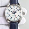 Swiss Made Omega Seamaster CO-AXIAL 150M GoodPlanet SS GMT White Dial Leather A8605