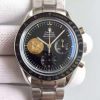 Swiss Made Omega Speedmaster Apollo 11 40th anniversary Black Dial SS Bracelet Manual Winding