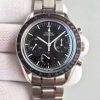 Swiss Made Omega Speedmaster MoonWatch Black Dial SS Bracelet Manual Winding Chrono Movement