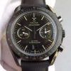 Swiss Made Omega Speedmaster Moonwatch Co-Axial Chronograph Pitch Black Leather A9300