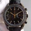 Swiss Made Omega Speedmaster Moonwatch Co-Axial Chronograph Sedna Black Leather A9300