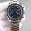 Swiss Made Omega Speedmaster Moonwatch Co-Axial Blue Dial SS Bracelet A9300